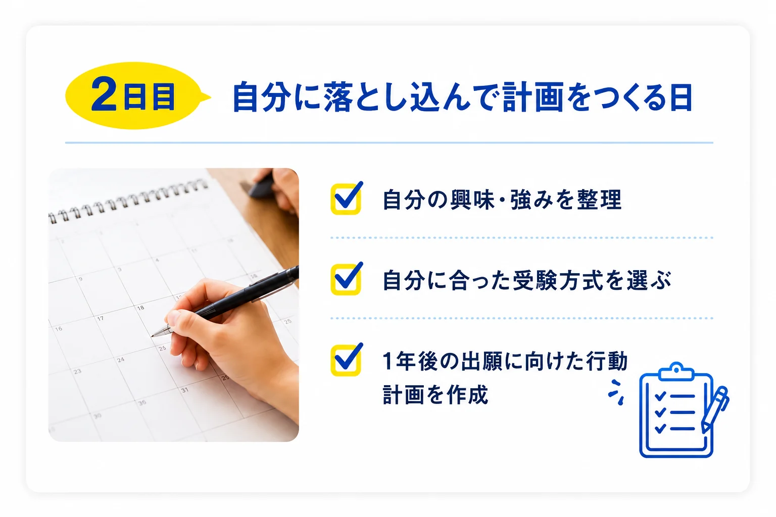 2日目：自分に落とし込んで計画をつくる日